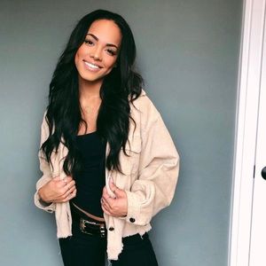 TAN OVERSIZED CORDUROY JACKET